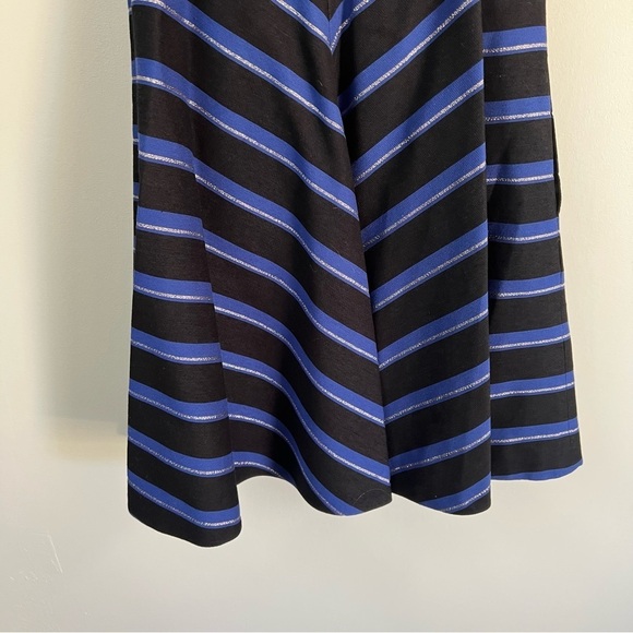 *NEW* Halston Heritage Strapless Metallic Stripe Fit Flare Dress - Picture 9 of 11